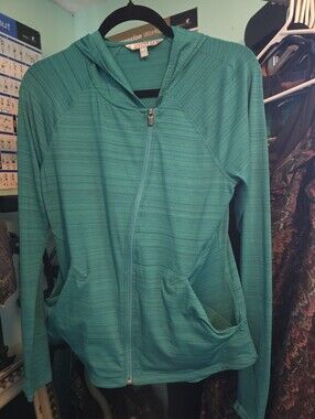 Athleta Teal Hooded Zip Up Jacket